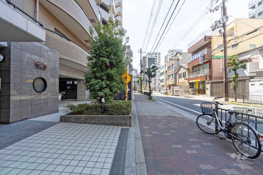 敷地北西側の前面道路
