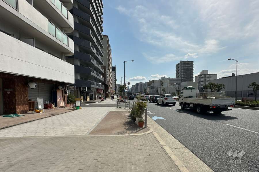 敷地南側の前面道路（西側から）