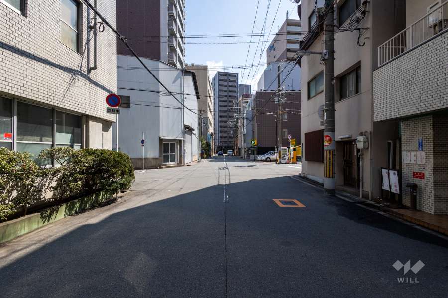 敷地北側の前面道路（西側から）