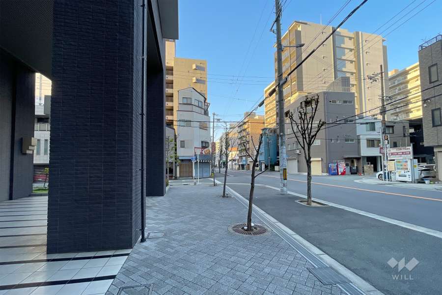 敷地西側の前面道路