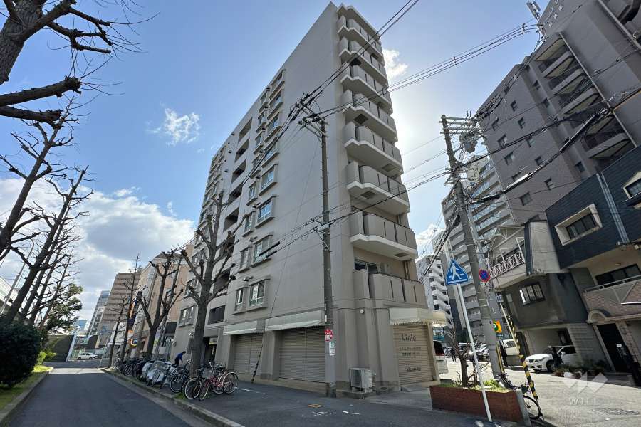ハイネス阿波座の外観（北西側から）