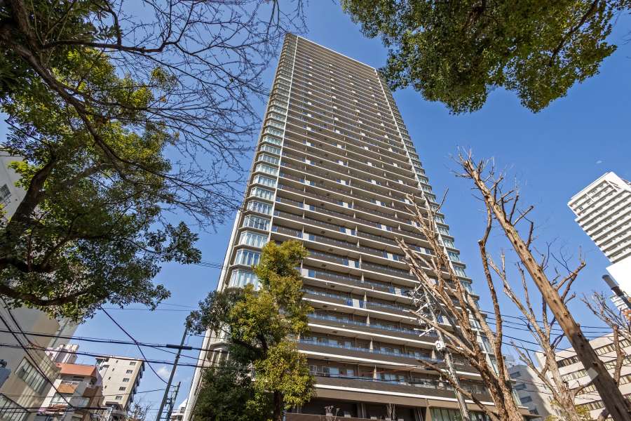 プレミストタワー大阪新町ローレルコートの外観（南西側から）