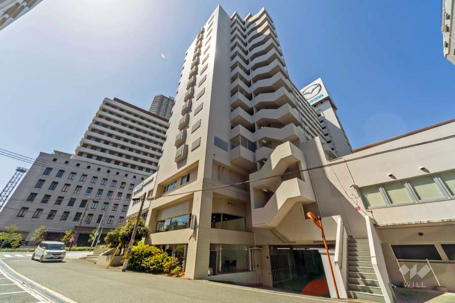 マツダファミリーハイツ阿波座の外観（北東側から）