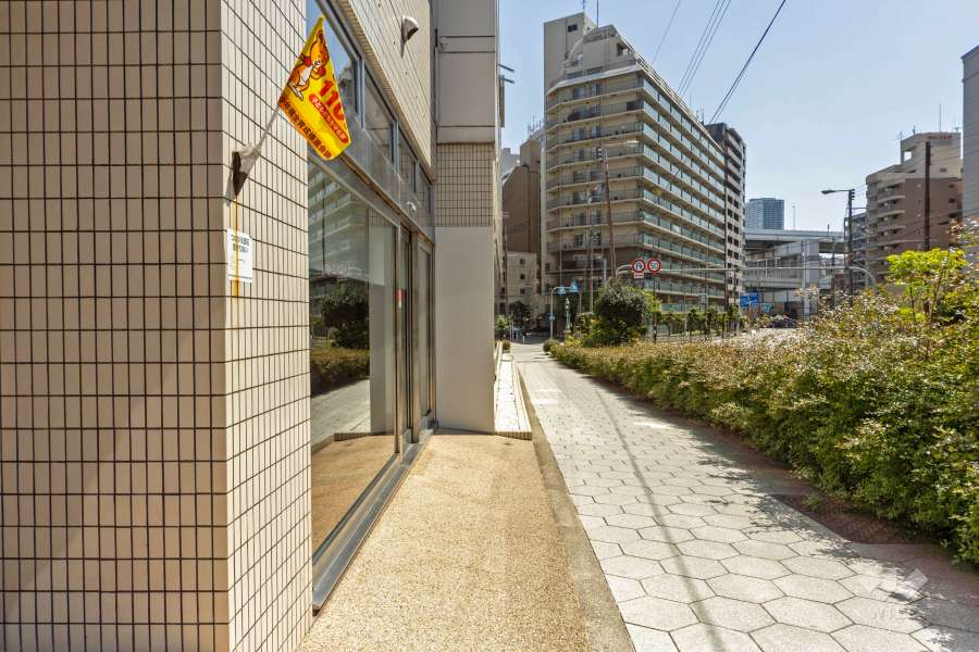 敷地の南側前面道路（西側から）