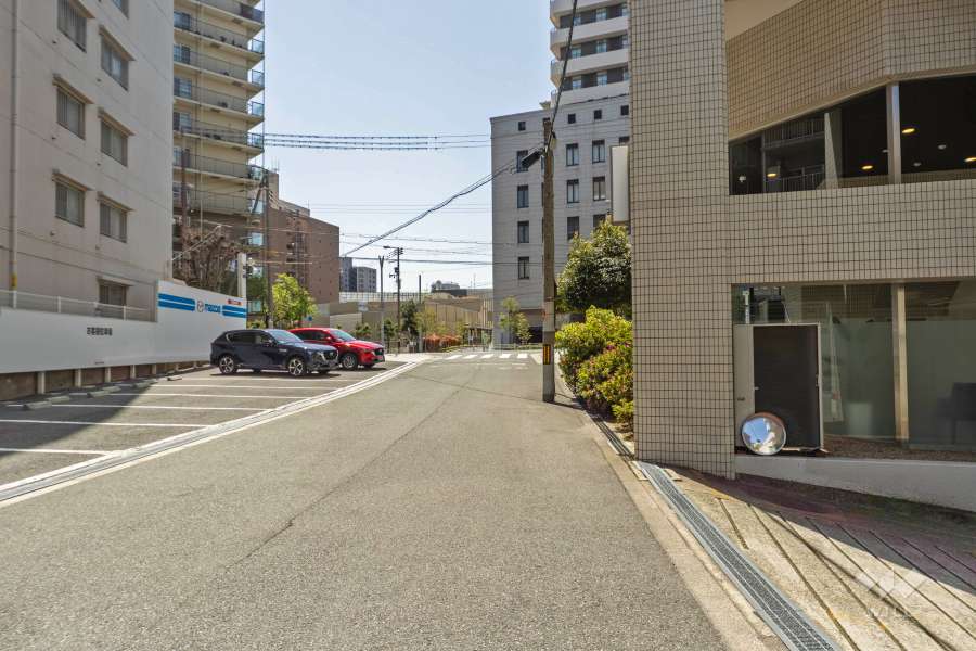 敷地の東側前面道路（北側から）