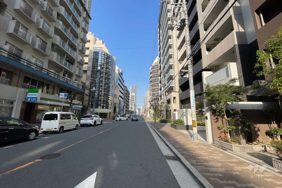 敷地南側の前面道路（東側から）