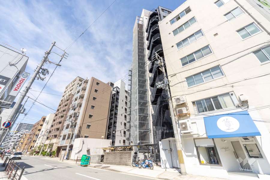 大阪トヨタハイツ靭の外観（南西側から）