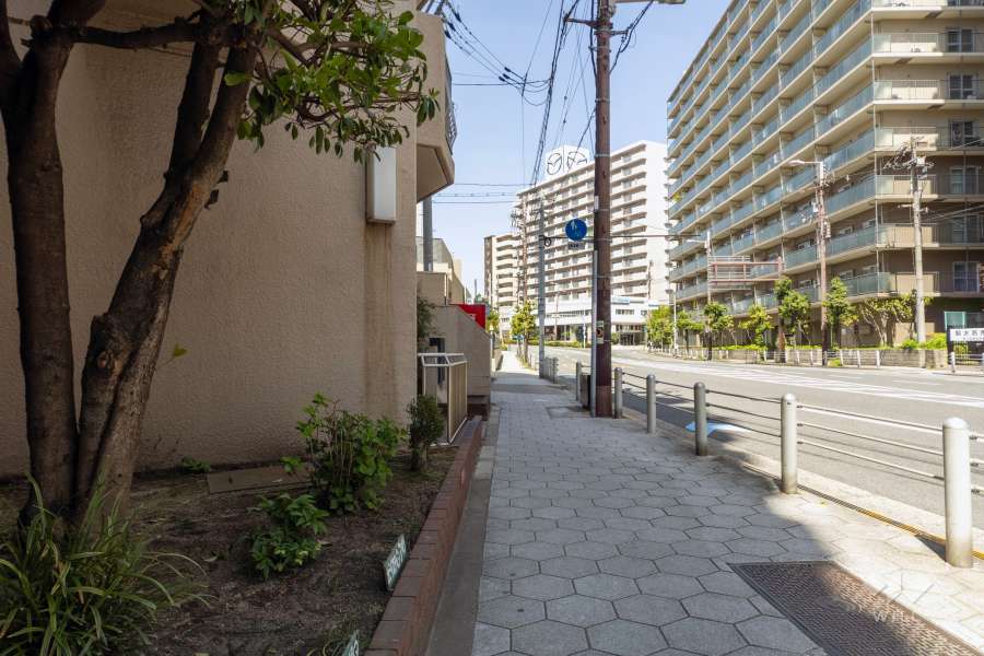 敷地の北側前面道路（東側から）