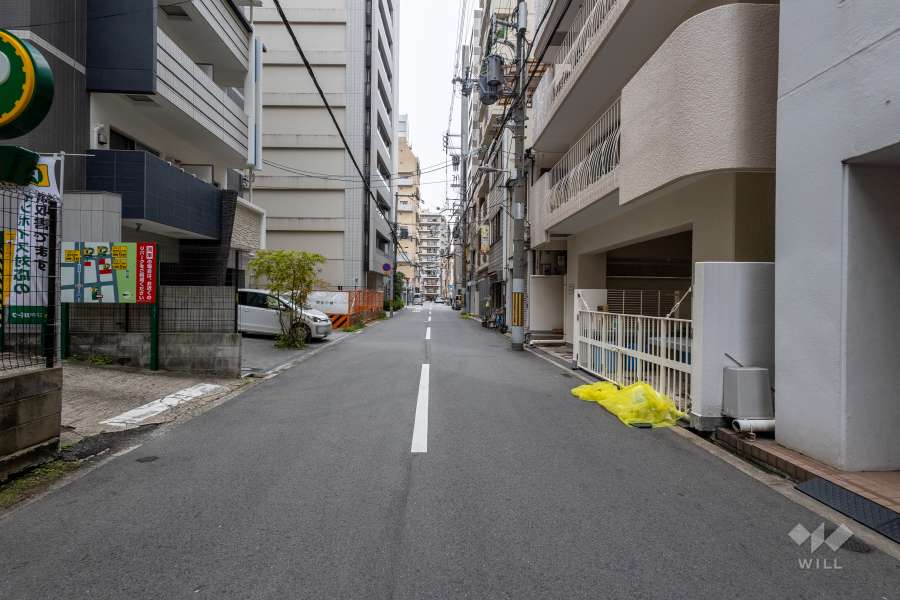敷地の南側前面道路（東側から）
