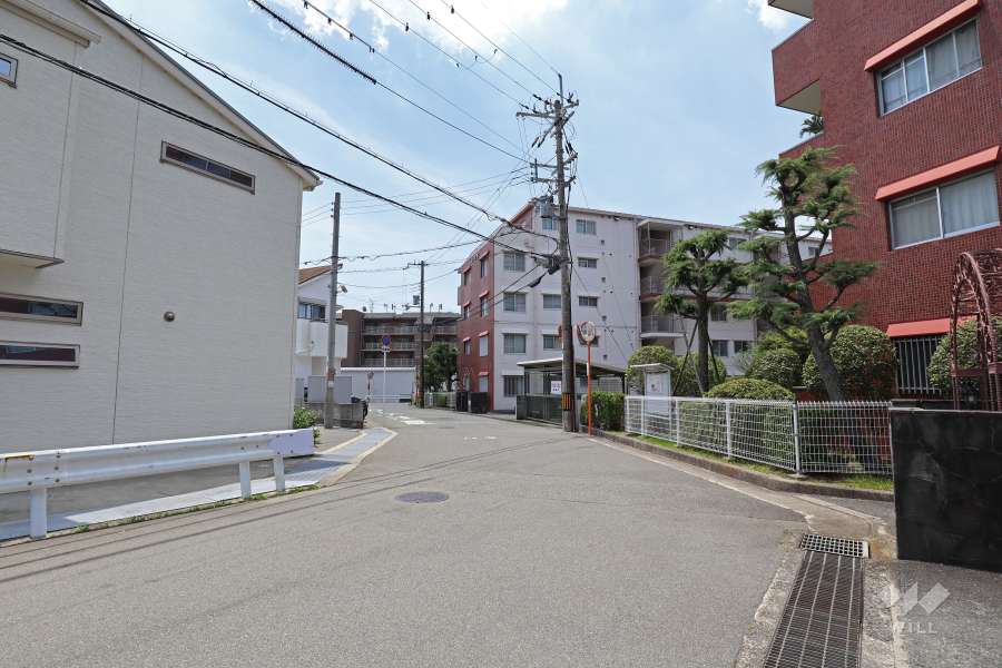 敷地東側の前面道路（北側から）
