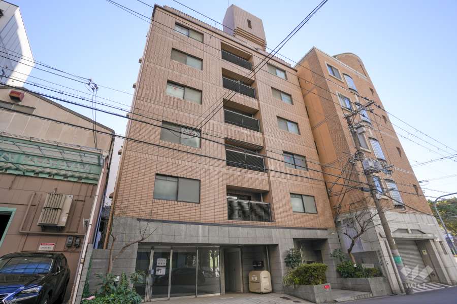 アジュール粉川の外観（北東側から）