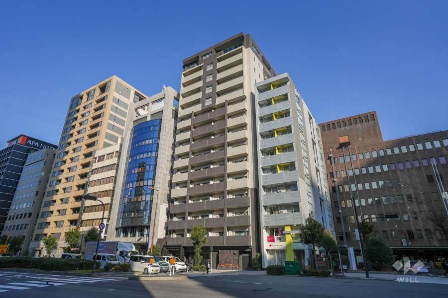 アルス大手前プレミアの外観（南西側から）