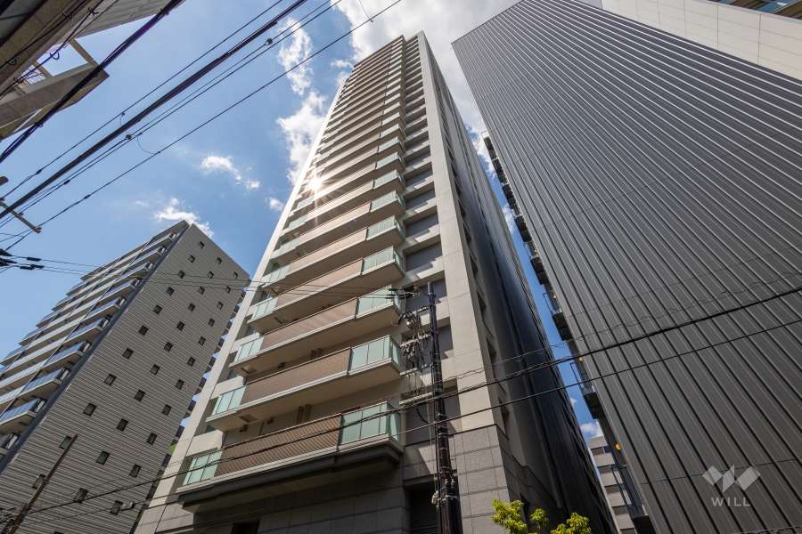 ウエリスタワー谷町四丁目の外観（南東側から）