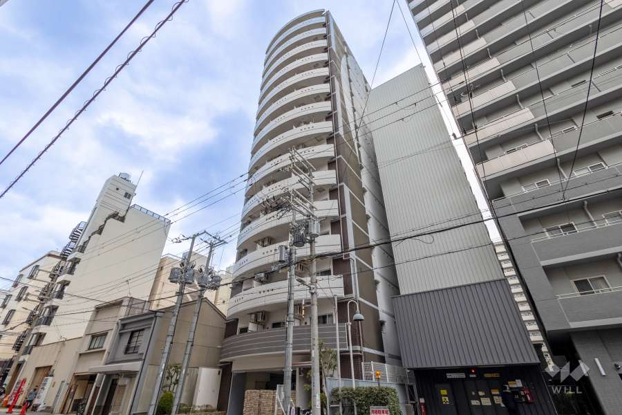 エステムコート難波EASTレオルガの外観（北西側から）