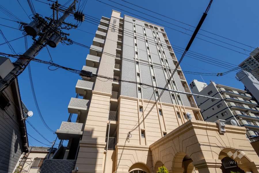 エスリード上町台の外観（北西側から）