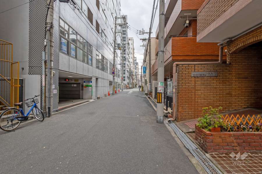 敷地西側の前面道路（南側から）
