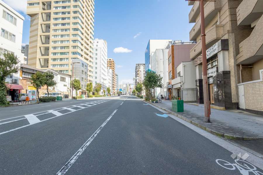 敷地北側の前面道路（西側から）