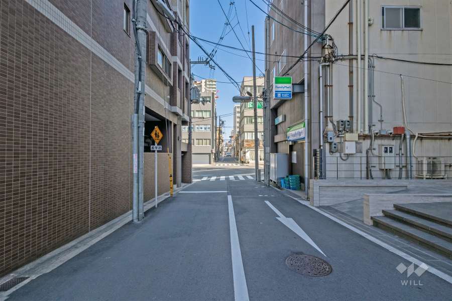 敷地の東側前面道路（南側から）