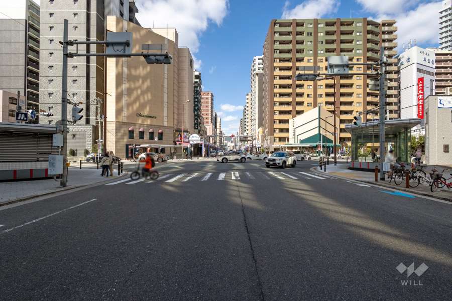 敷地東側の前面道路（南側から）