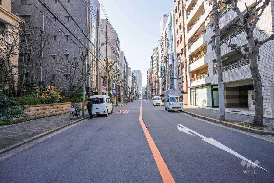 敷地北側の前面道路（東側から）