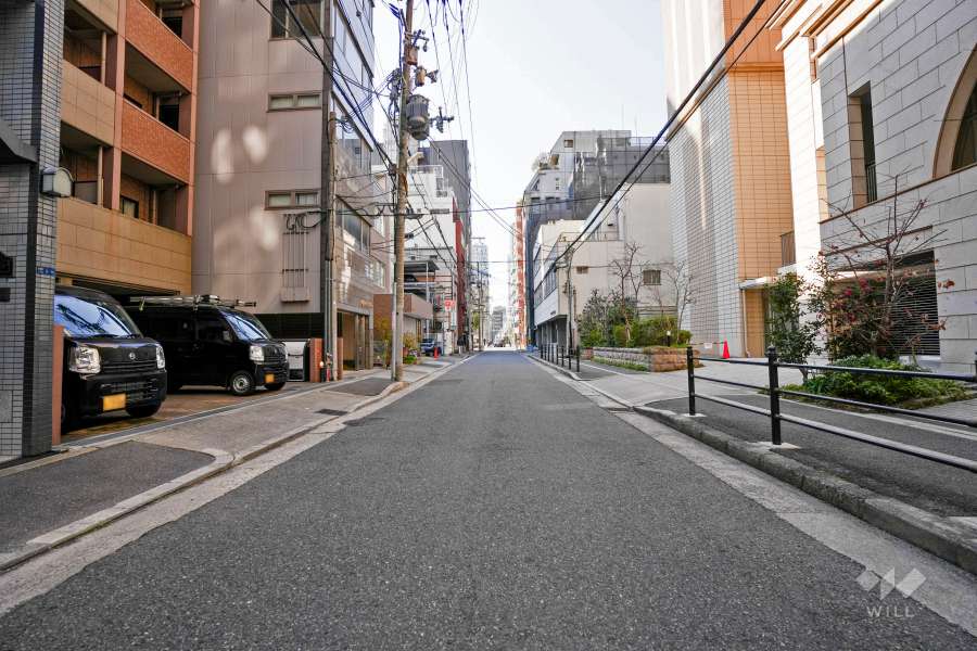 敷地南側の前面道路（東側から）
