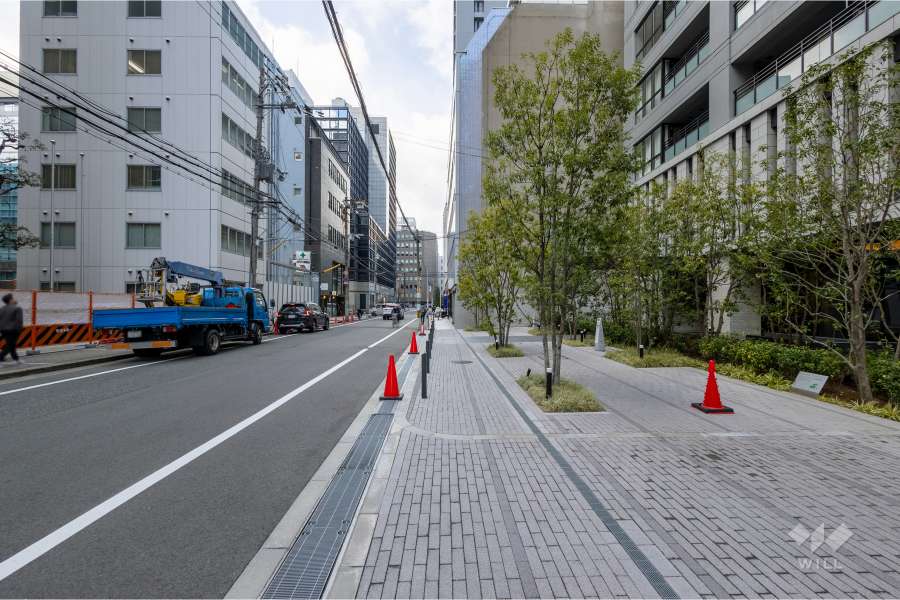 敷地南側の前面道路（東側から）