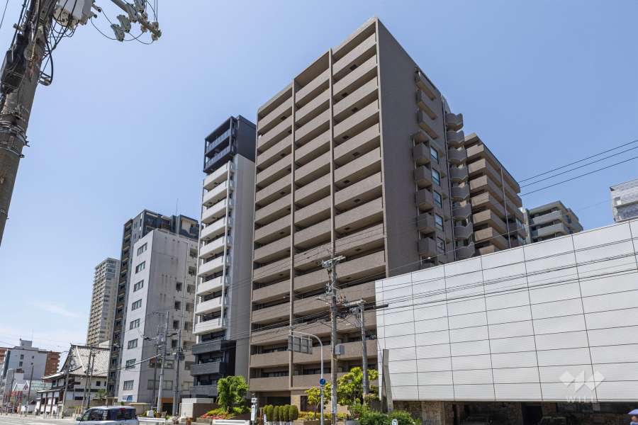 コスモ上町台グレイスタワーの外観（北東側から）