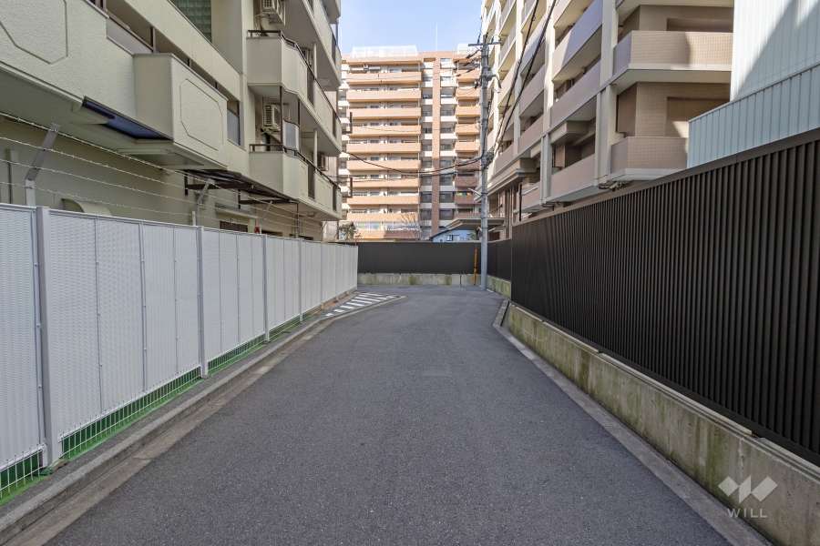 敷地西側の前面道路（南側から）