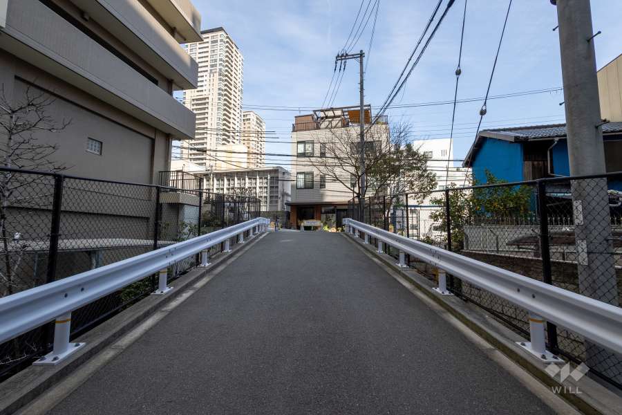 敷地南側の前面道路（西側から）