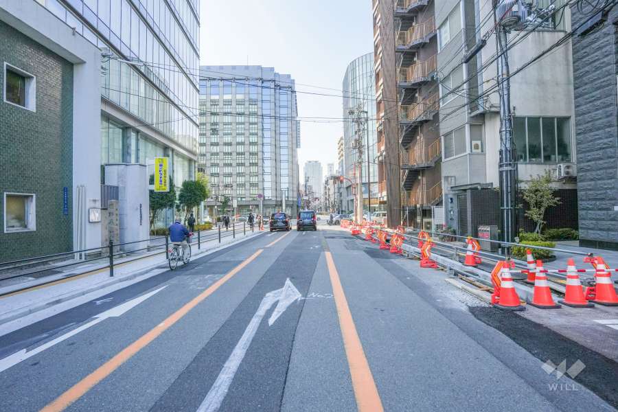 敷地の南側前面道路（東側から）