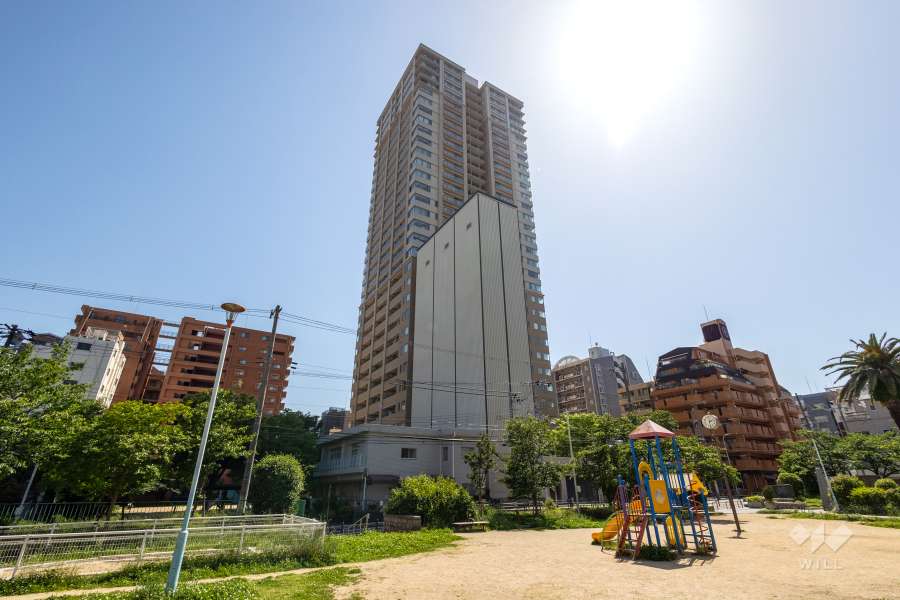 タワーザ上町台の遠景（北東側から）