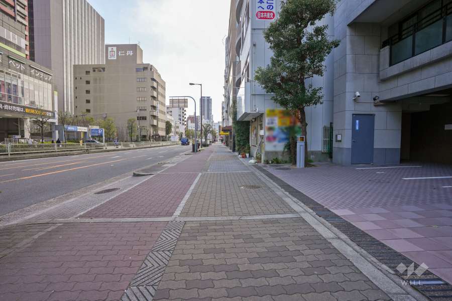 敷地東側の前面道路（北側から）