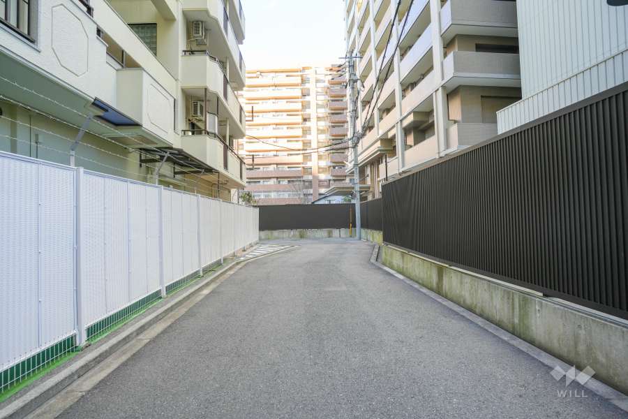 敷地の東側前面道路（北側から）