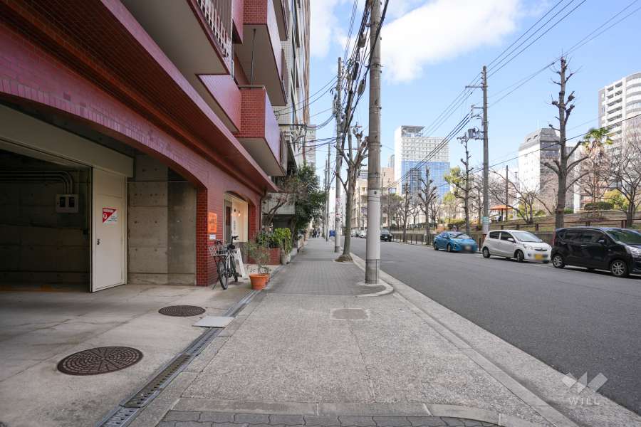 敷地北側の前面道路　