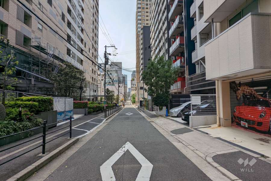 敷地北側の前面道路(東側から)
