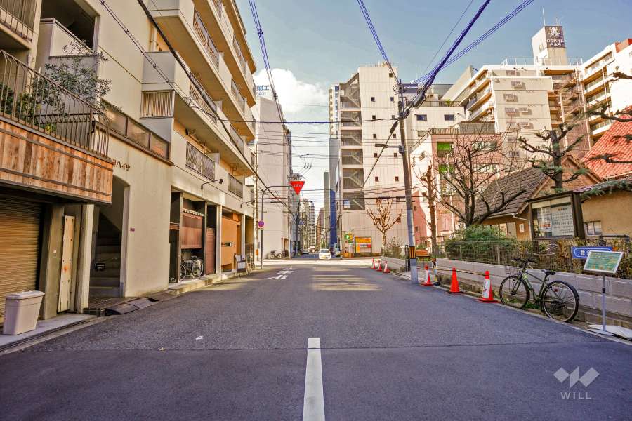 敷地北側の前面道路（東側から）