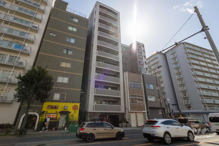 ベルデフラッツ谷町の外観（北西側から）