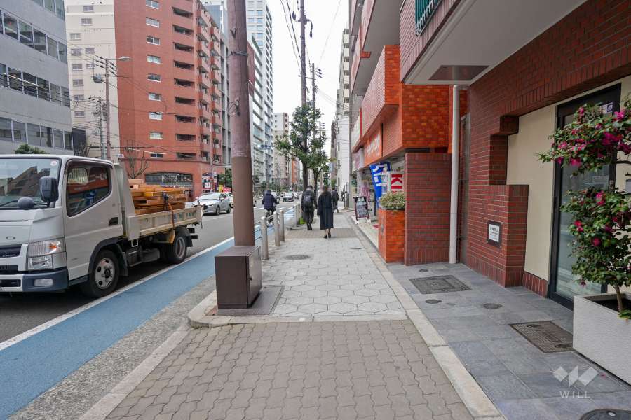 敷地南側の前面道路（東側から）