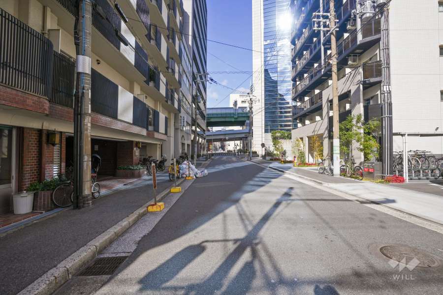 敷地東側の前面道路（南側から）
