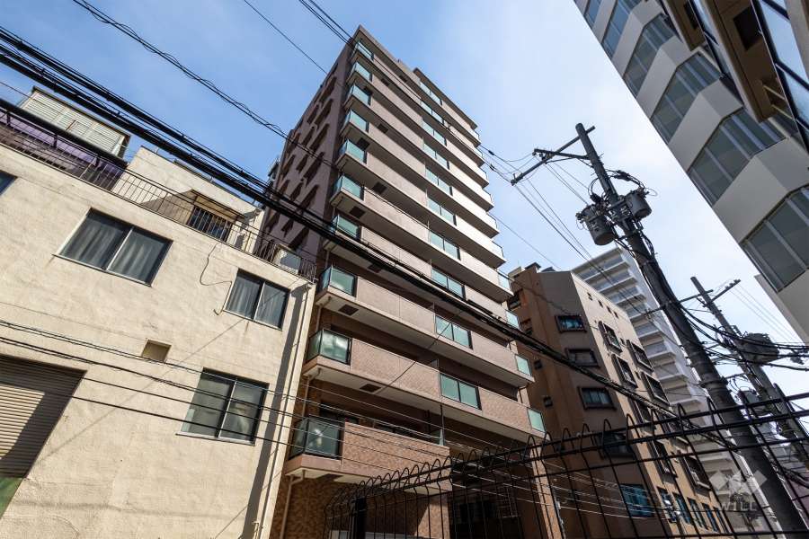 ライオンズマンション松屋町の外観（北西側から）