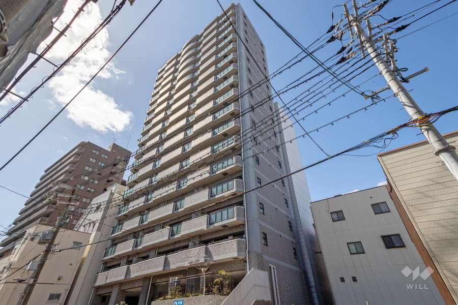 ライオンズマンション谷町9丁目の外観（北東側から）