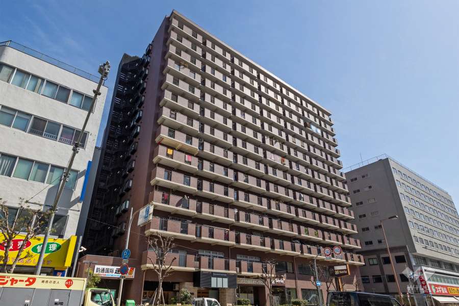 松屋町グランドハイツの外観（北西側から）