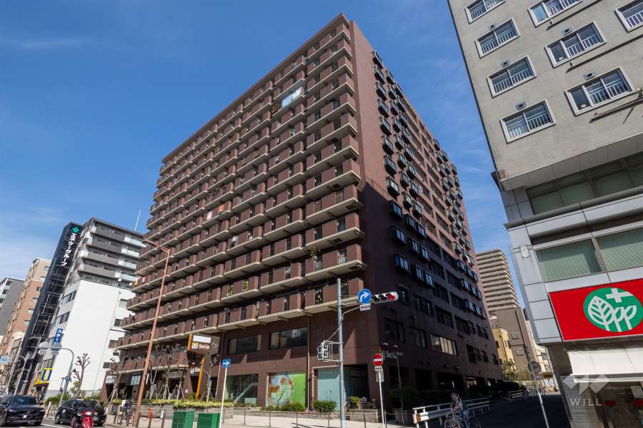 松屋町グランドハイツの外観（南西側から）