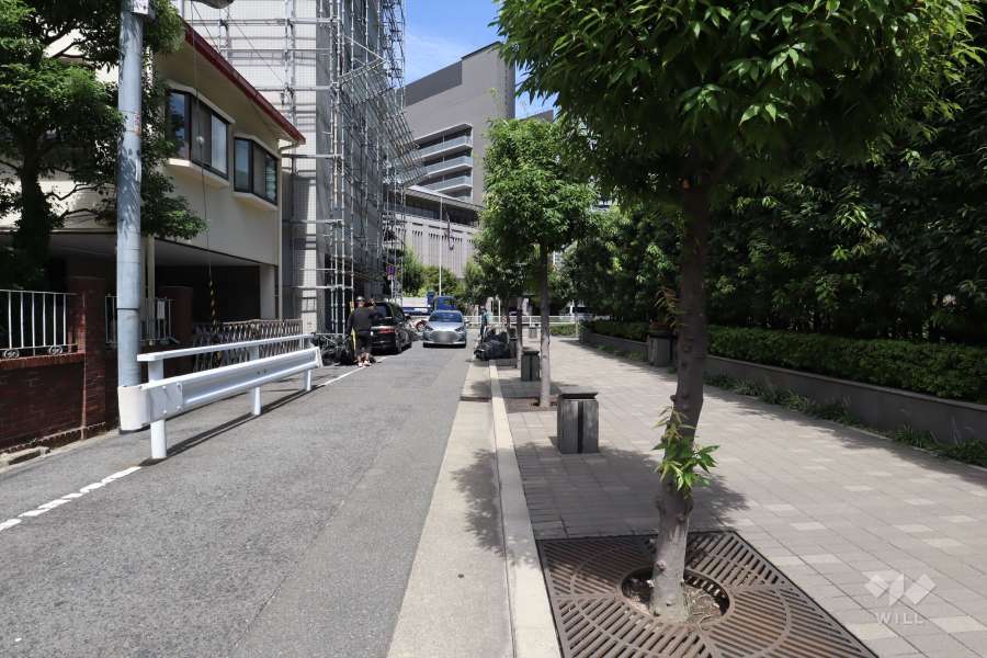 敷地西側の前面道路