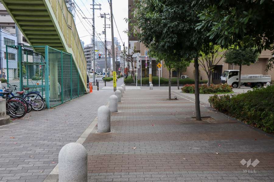 敷地北側の前面道路（西から）