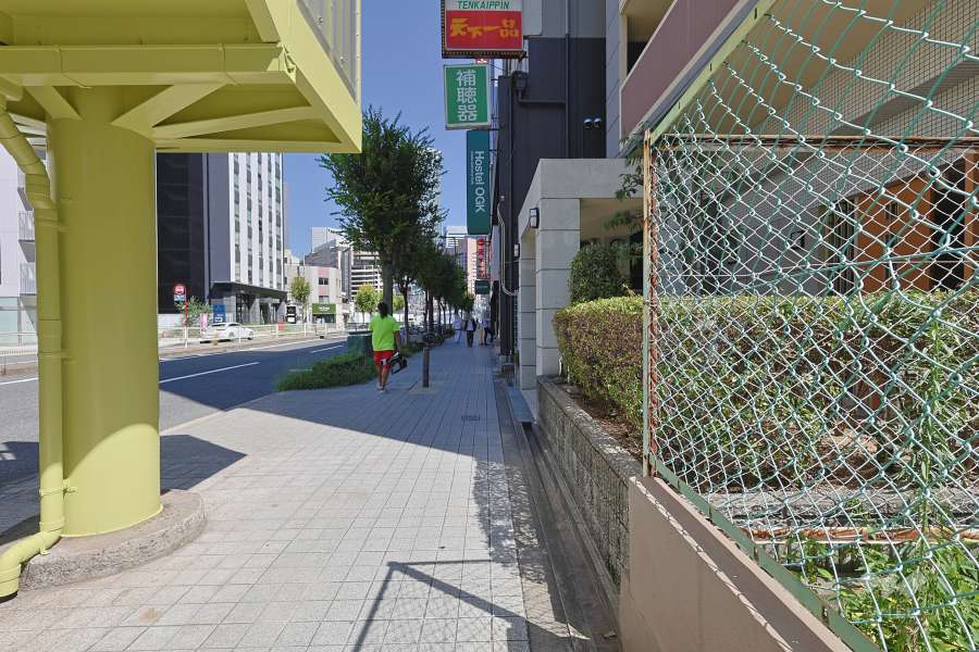 敷地北側の前面道路（西側から）