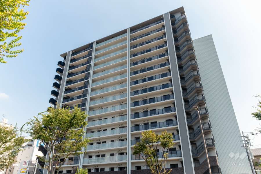 ユニハイム福島野田レジデンスの外観（南西側から）