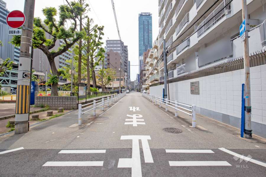 敷地南側の前面道路（東側から）