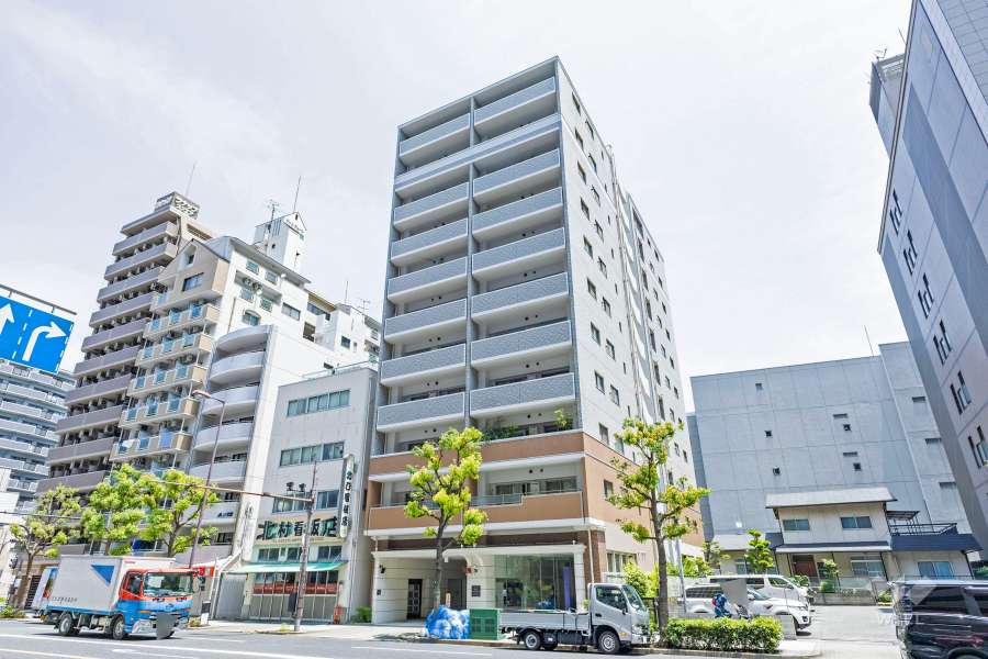 エスリード天満橋の外観（南西側から）