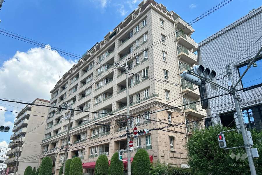 カプリース茶屋町東の外観（南西側から）